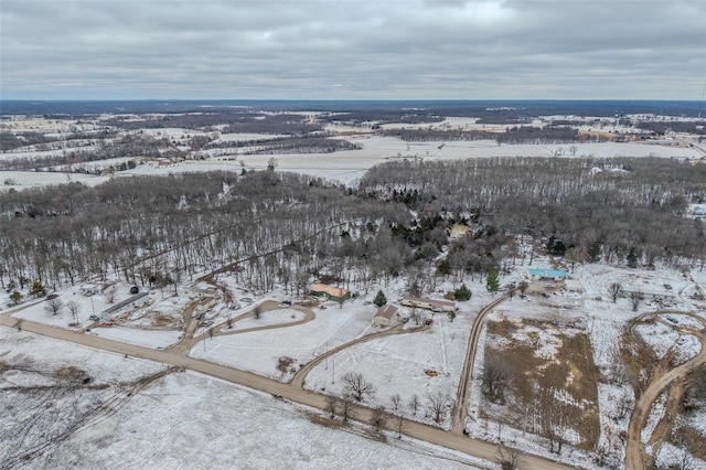 view of snowy aerial view