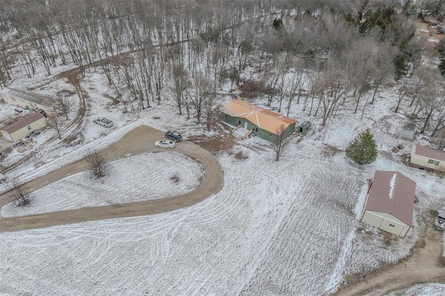 view of snowy aerial view