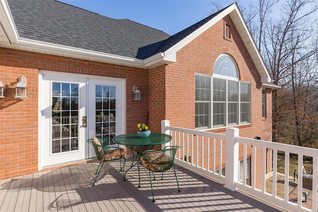 deck featuring french doors