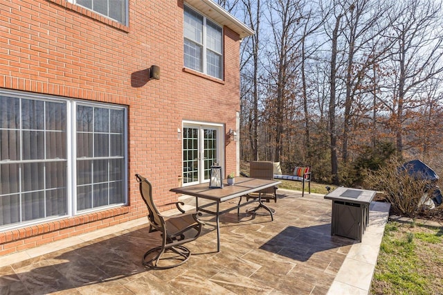 view of patio / terrace featuring french doors