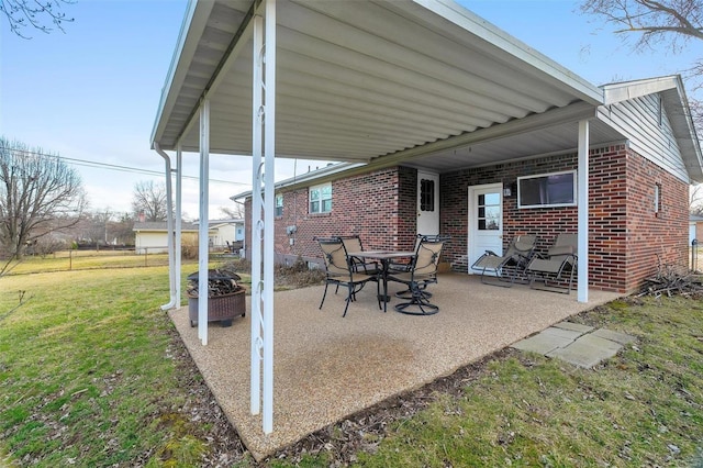 view of patio featuring a carport