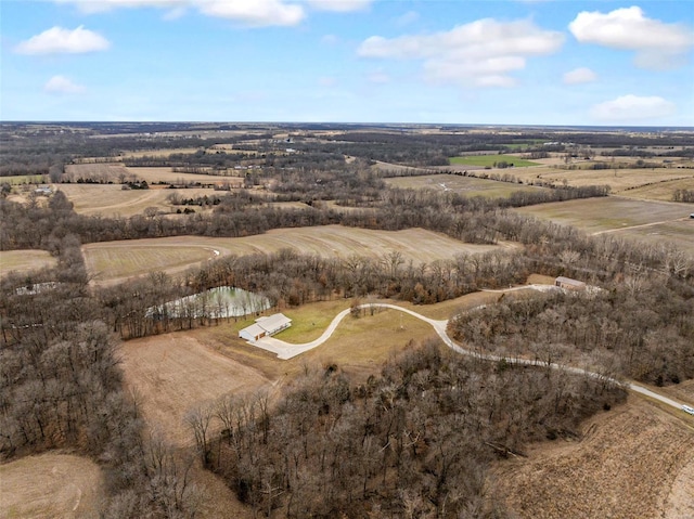 drone / aerial view featuring a rural view