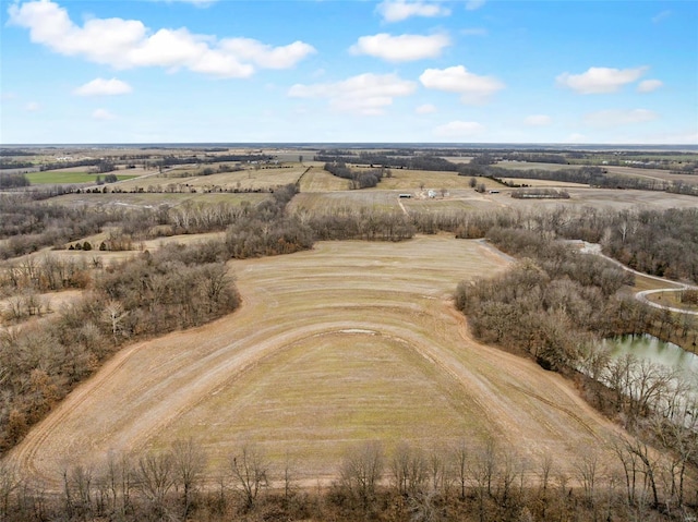 drone / aerial view with a rural view