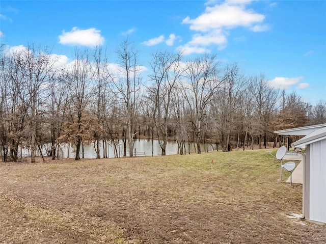 view of yard featuring a water view