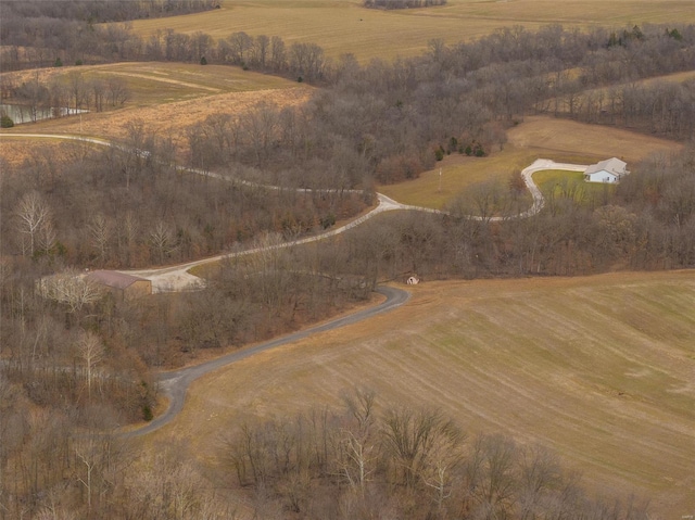 drone / aerial view featuring a rural view