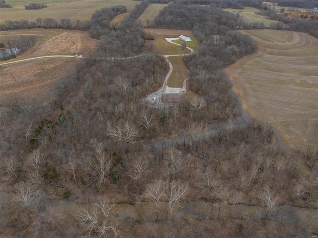 bird's eye view with a rural view