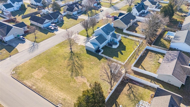 aerial view with a residential view