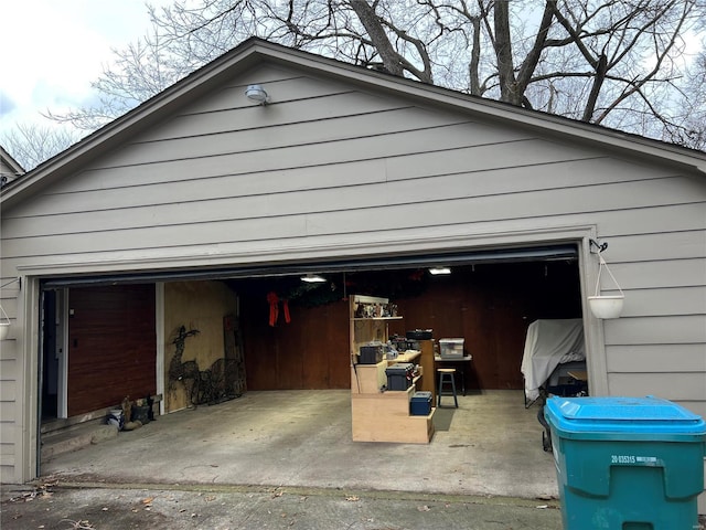 view of garage