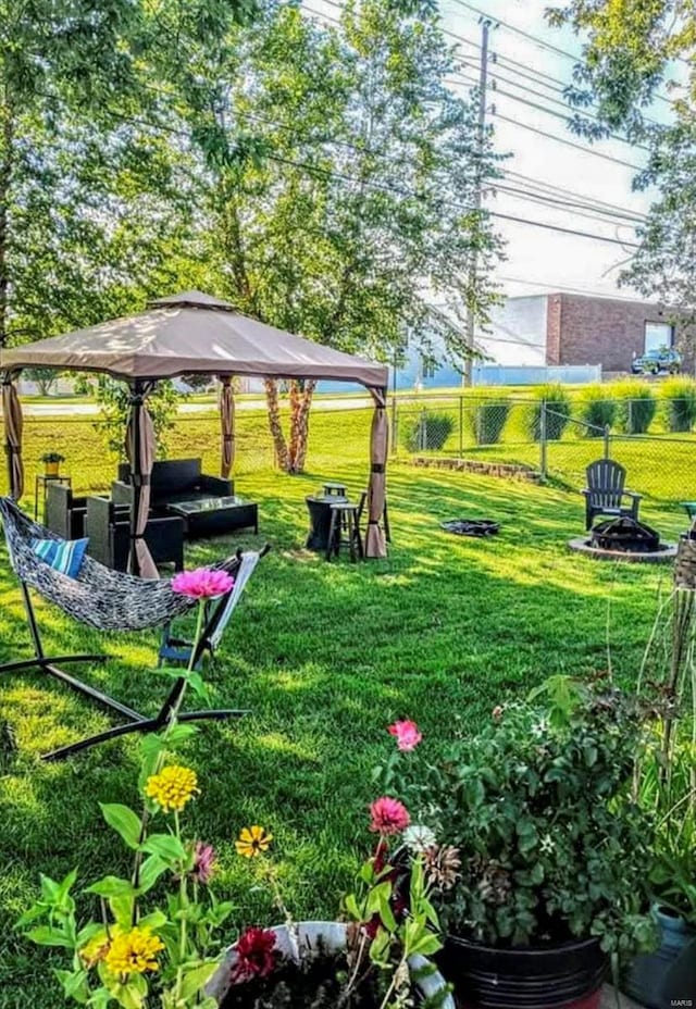 view of yard with fence