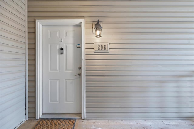 view of doorway to property