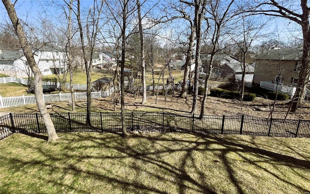 view of yard featuring fence private yard