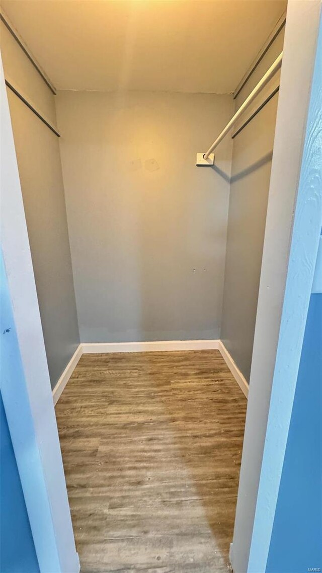 spacious closet with wood finished floors