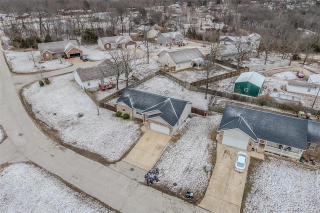 aerial view with a residential view