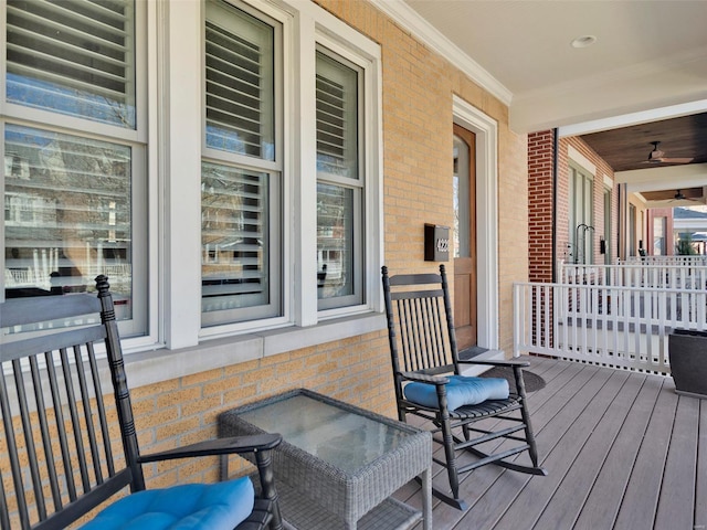 deck featuring covered porch