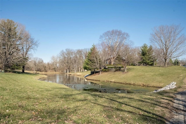 view of yard featuring a water view