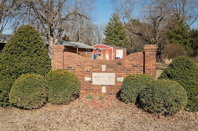 view of community sign