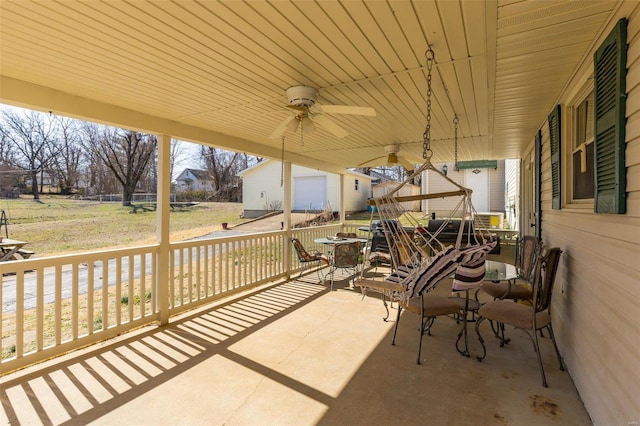 view of patio with ceiling fan