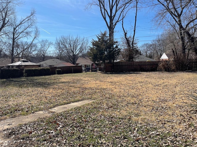 view of yard with fence