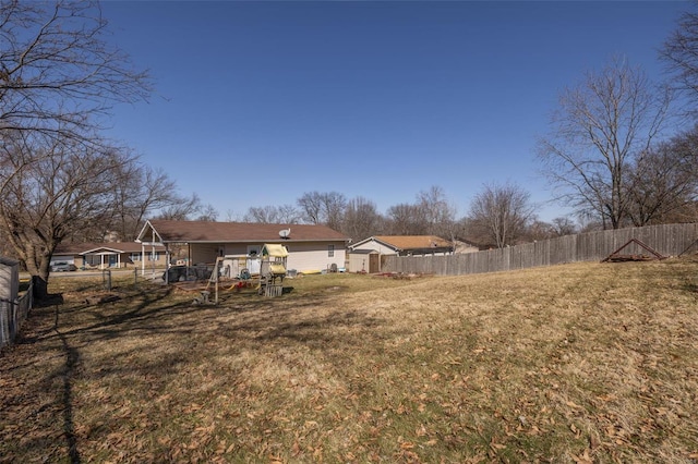 view of yard with fence