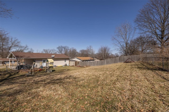 view of yard featuring fence