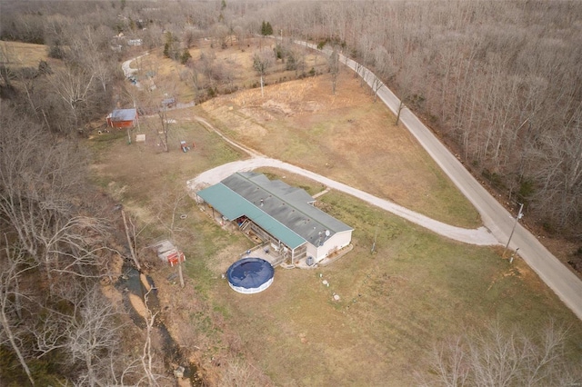 drone / aerial view featuring a rural view