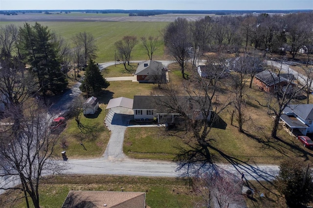 drone / aerial view featuring a rural view