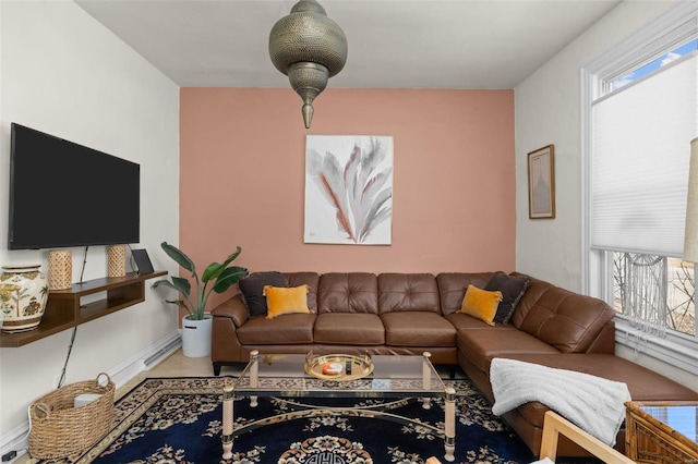 living area featuring plenty of natural light