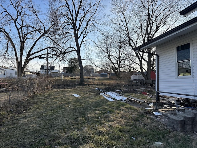 view of yard with fence