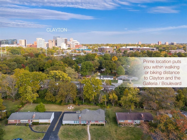 bird's eye view featuring a city view