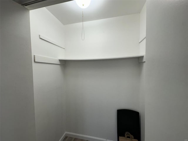 spacious closet with wood finished floors