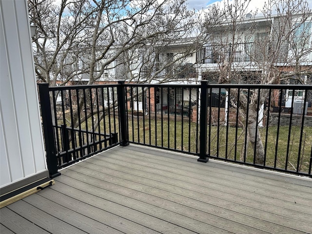 deck featuring a yard