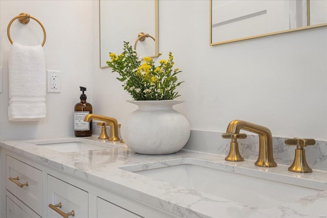 details featuring a sink and double vanity