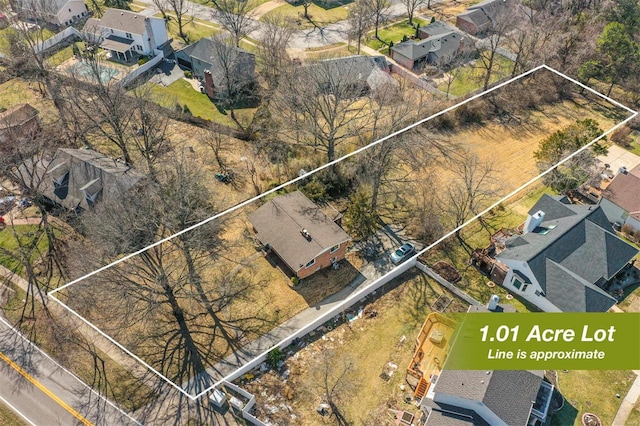 bird's eye view featuring a residential view