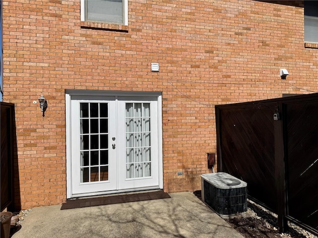 property entrance with french doors and central AC