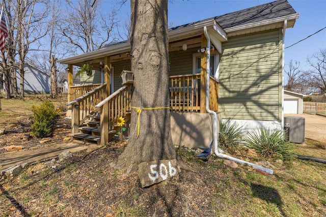 view of front of house with central AC unit