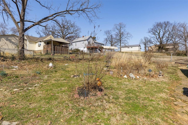 view of yard with fence