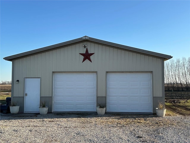 view of detached garage