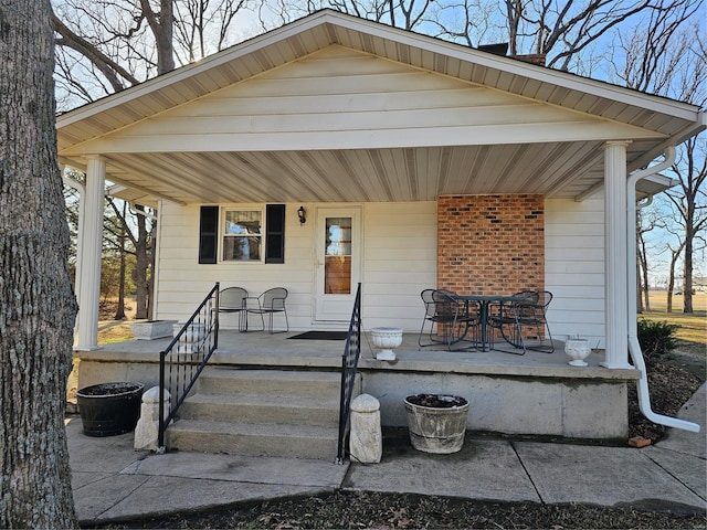 exterior space featuring covered porch