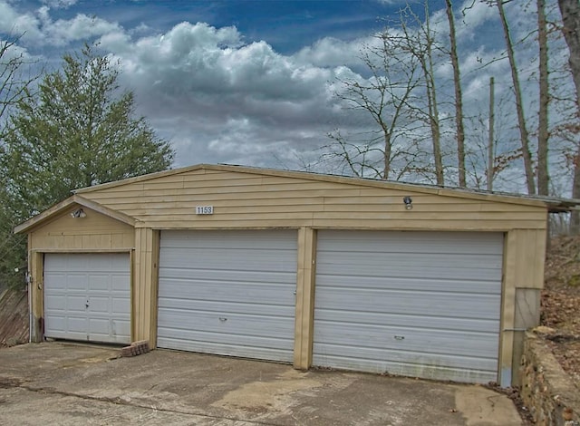 view of garage