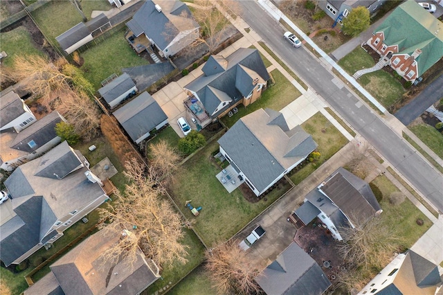 aerial view with a residential view