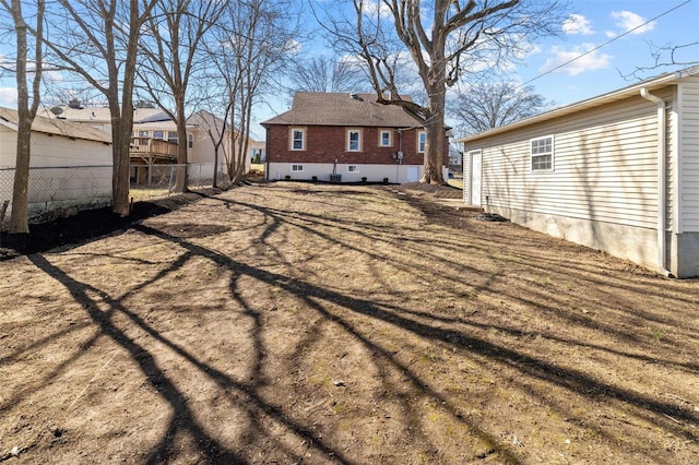 view of yard with fence