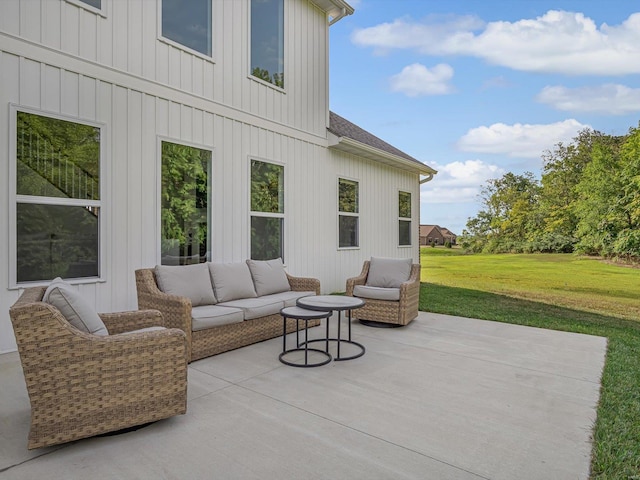 view of patio / terrace with an outdoor hangout area