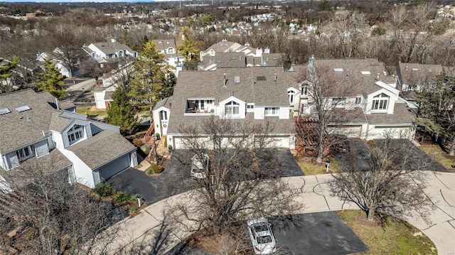 aerial view with a residential view