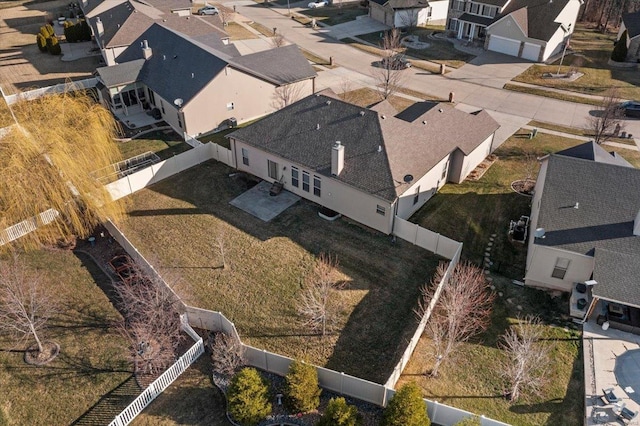 aerial view with a residential view