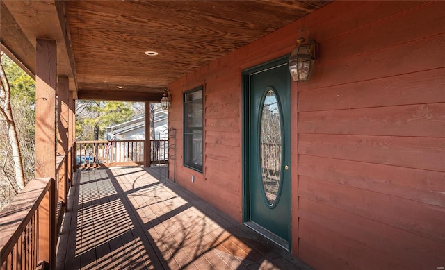 deck with a porch