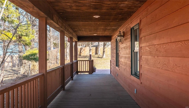 deck featuring a porch