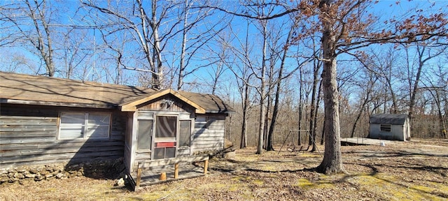 view of shed