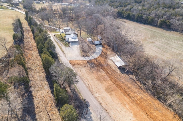 aerial view with a rural view