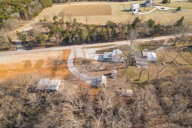 bird's eye view with a rural view