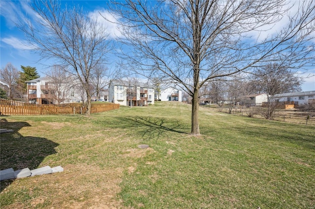 view of yard with fence